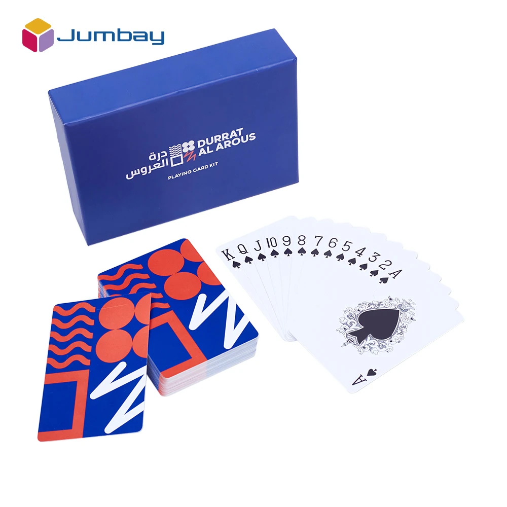 Custumised Intensity POP Art Linen Finish Mold Arabic Plastic Luxury Type Playing Cards With Our Logo On Them