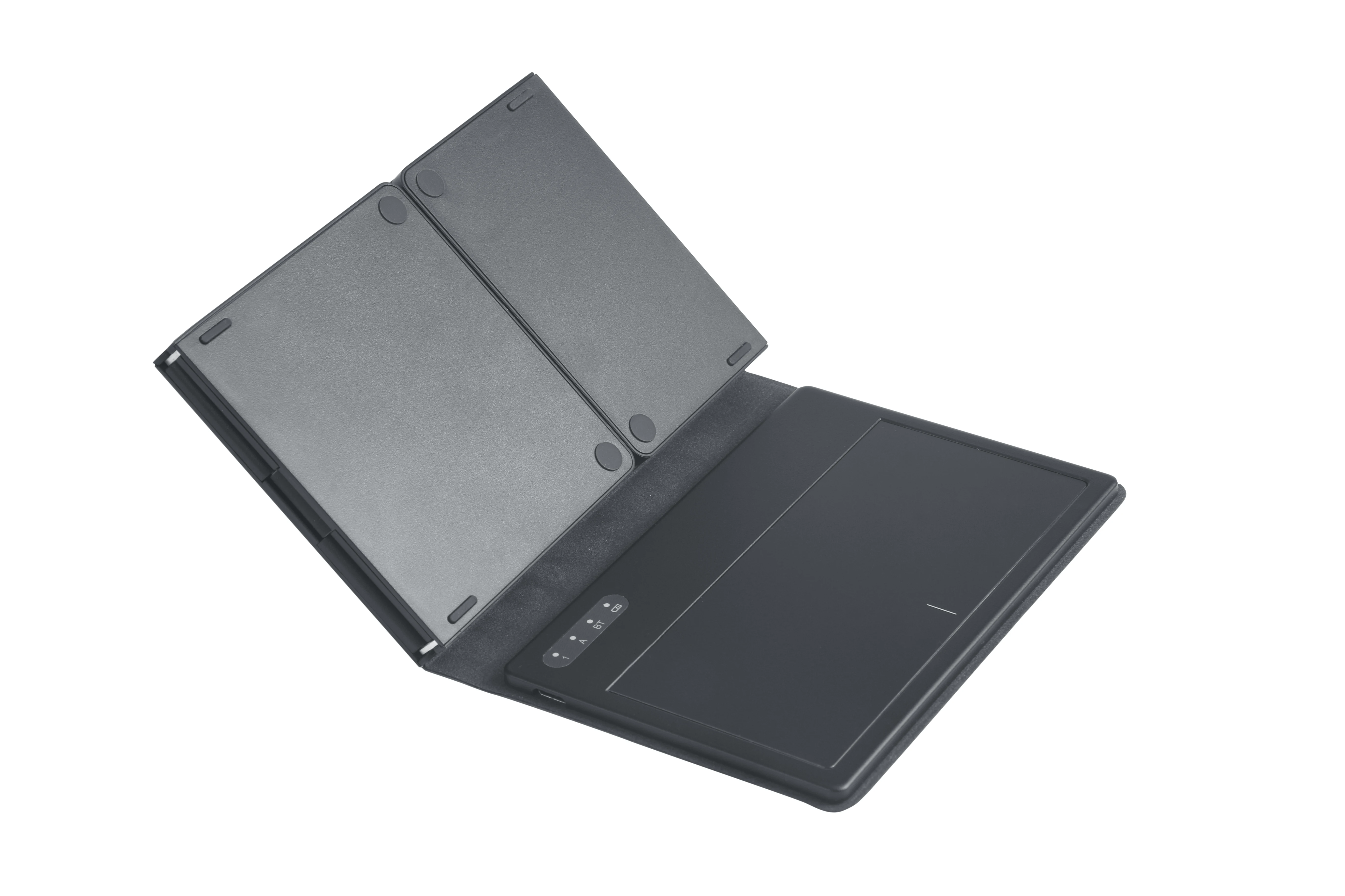 Slim Portable 84 keys triple folding foldable keyboard wireless bluetooth keyboard with touchpad keyboard for phone tablet ipad