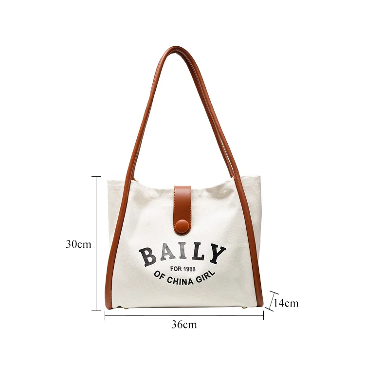 Large Capacity Cotton Canvas Custom Tote Bag with Multi-function Many Pockets Boat Tote Bag