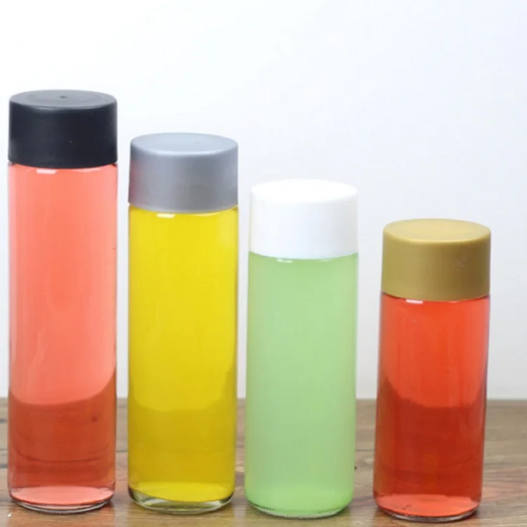 New Custom 250 Ml 500 Ml 800 Ml Wide Mouth Wholesale Bottles Voss Cylinder Glass Water Bottle With Cover