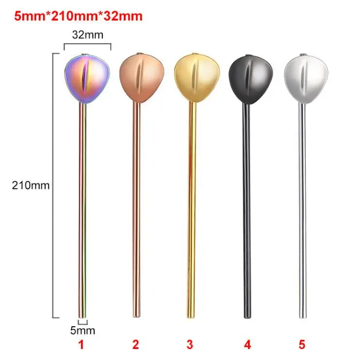 6mm 8mm 12mm Fashion Custom Reusable Gold Color Stainless Steel Straws