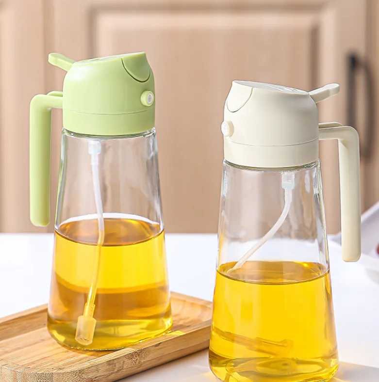 Sprayer Pour dual-purpose leak  proof oil jar glass mist to melt the household kitchen barnacle seasoning oil bottle