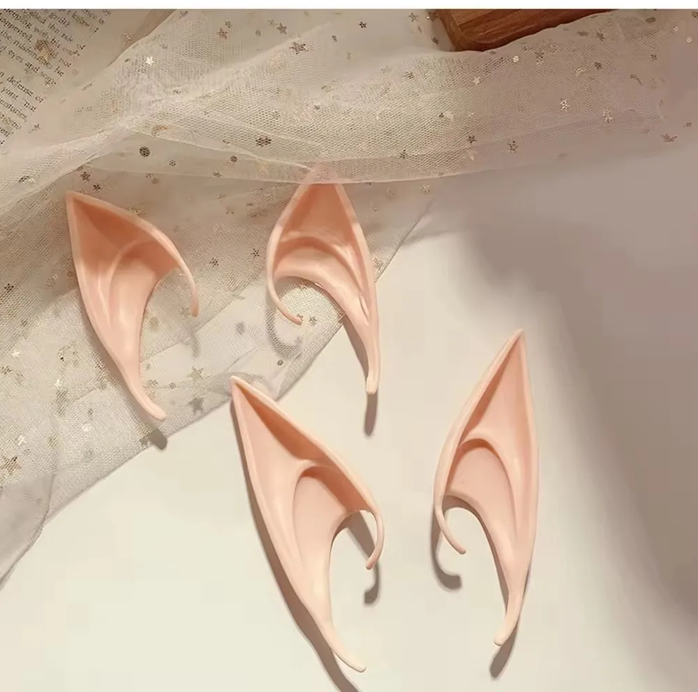 Nicro Good Quality Rubber Simulation Elf Ears Halloween Masquerade Props Fake Ears For Indoor Halloween Party Decorations Props