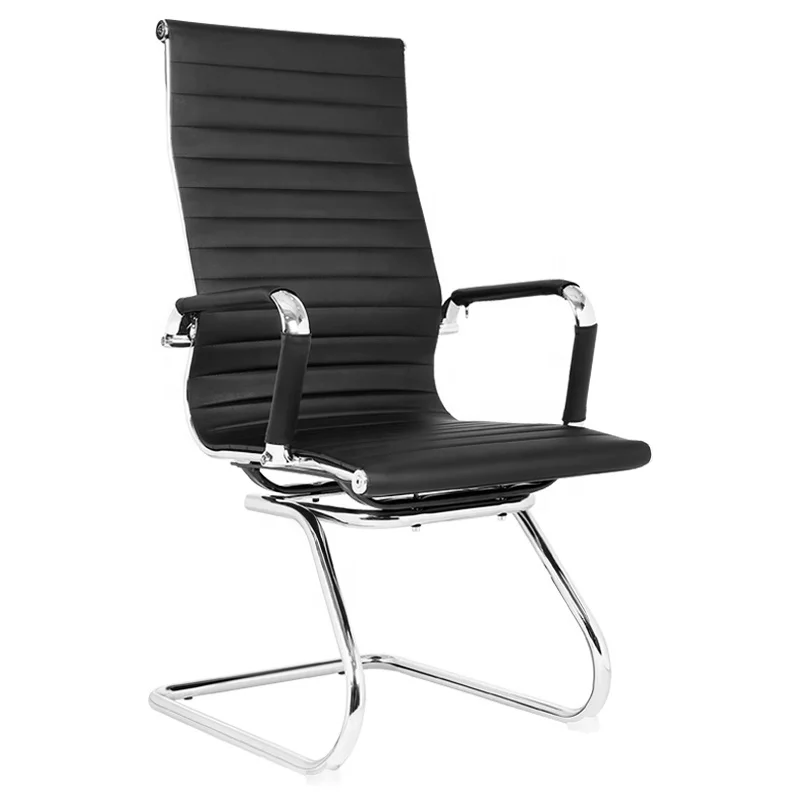 Meeting High Back Ergonomic leather office  Chair Contemporary Luxury cheap  home computer  Chair without wheel