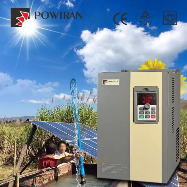Powtran Solar Inverter Variable Frequency Drive 220v Frequency Converter Dc to Ac Inverter Off Grid 60hp 55kw Solar Inverter