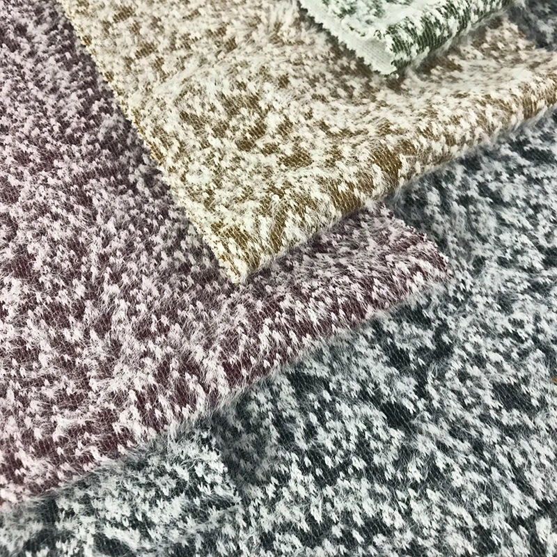 Hacci  Polyester limited mink hair from ESSETEX Flax Knitting Jersey Fabric for women garment WARM quality