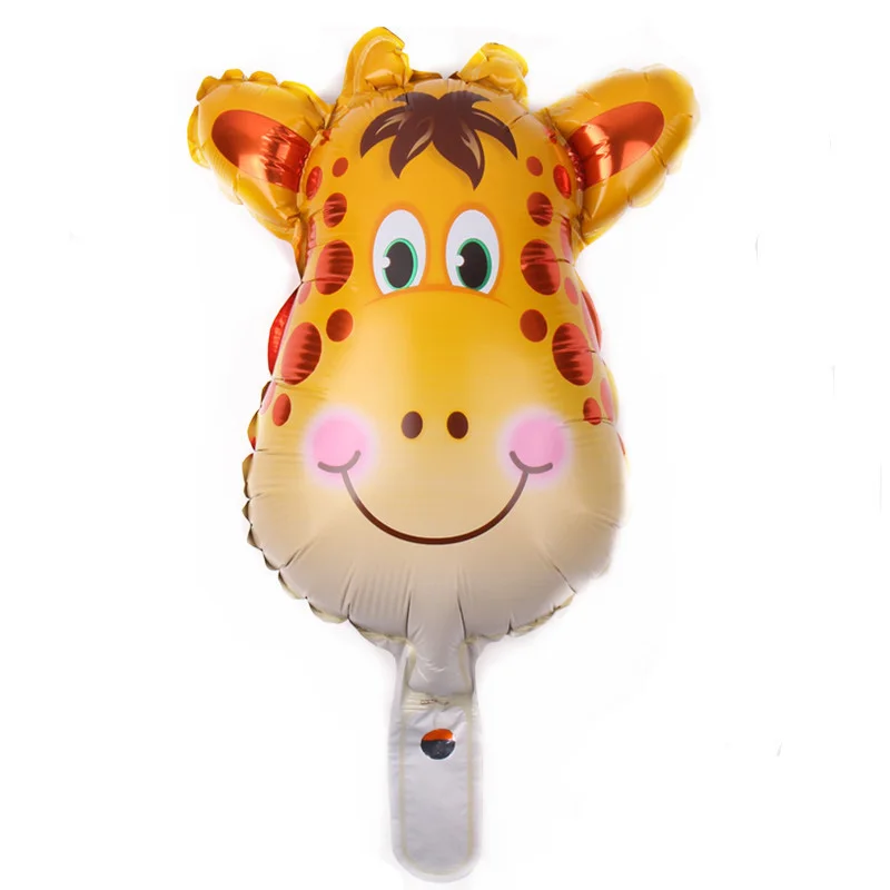 Aluminum Mini Animal Head Foil Balloon 3D Tiger Lion Cow Giraffe Monkey Animal Balloon