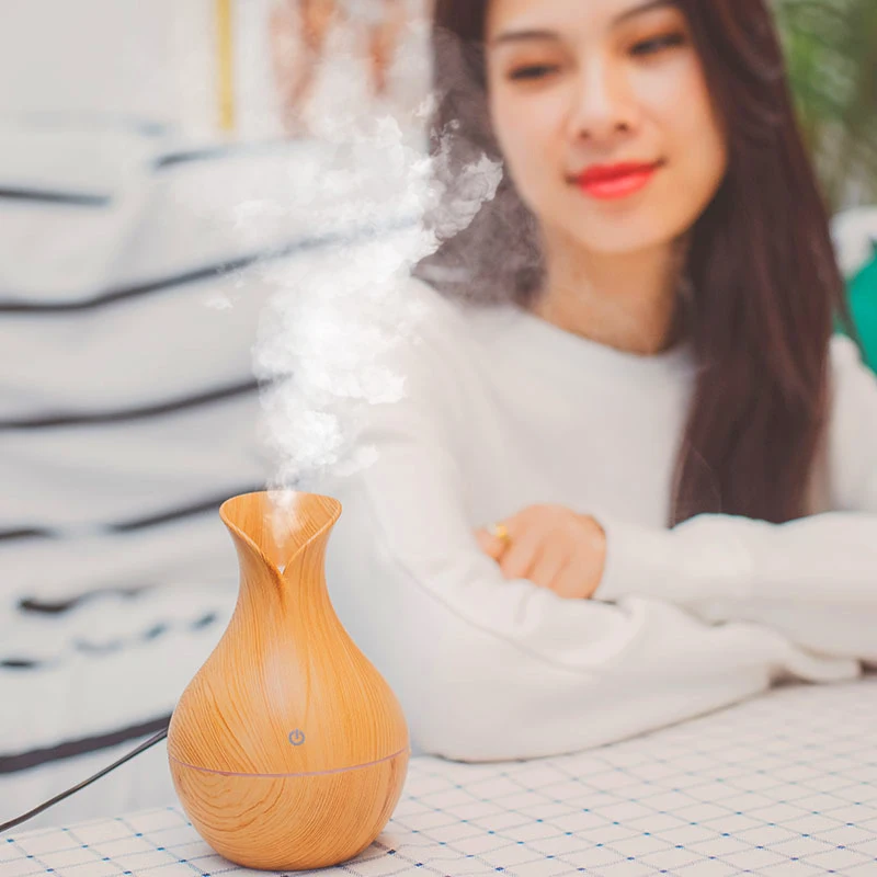 Portable Air Humidifier Ultrasonic 130ML Mini Car Humidifier Wood Grain USB Aromatherapy Diffuser Sprayer