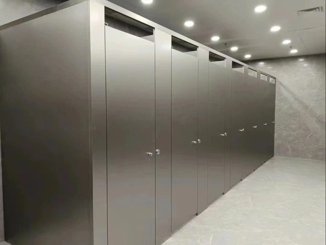 HPL toilet partition waterproof fireproof commercial bathroom high quality   honeycomb stainless steel toilet cubicle