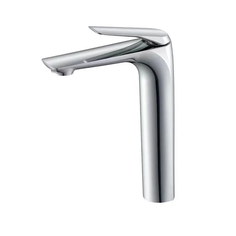 Modern and stylish new design high-end brass chrome plated bathroom single handle basin faucet