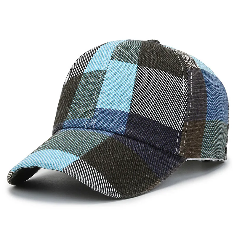 YJL New Design Unisex Pattern Plaid Sports Caps Outdoor Sunscreen 6 Panel Golf Running Hats Caps Baseball Caps
