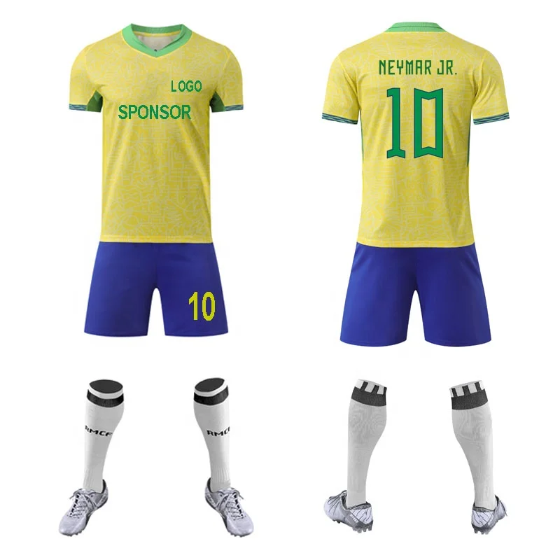 New Design 2024 Brazil Club Team Soccer Jersey Neymar Jersey Football Custom Kids Soccer Uniform De Futbol