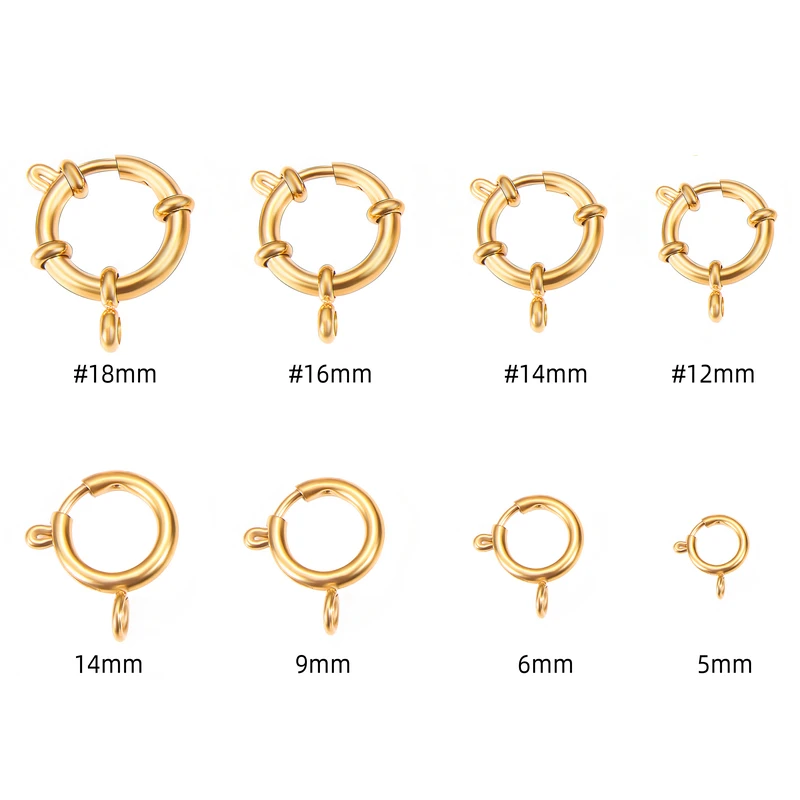 Connection Buckle Jewelry Making Stainless Steel Gold Plated Spring Clasp For Diy Bracelet Necklace