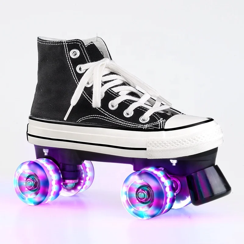 
Adult men and women canvas double row roller skates color light roller skates four wheels 