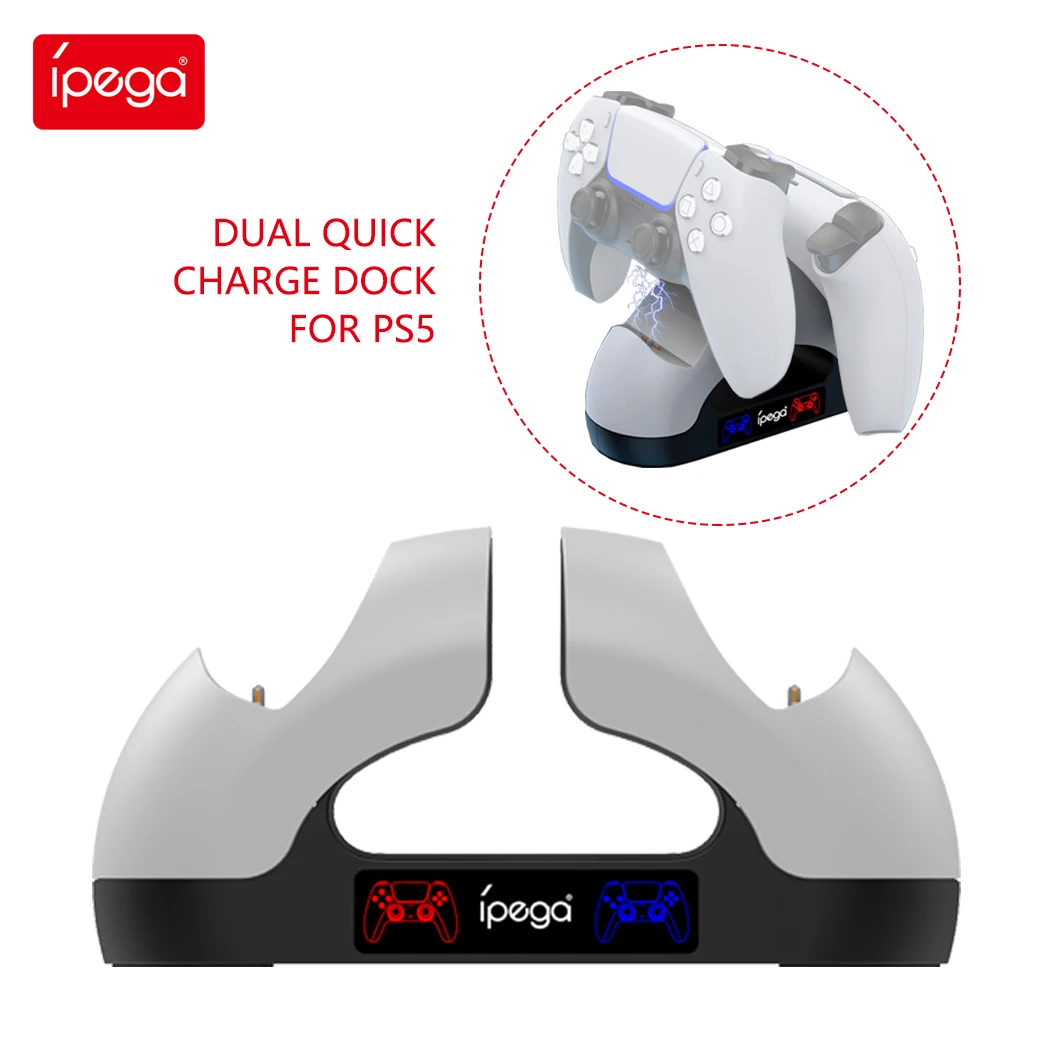 IPEGA PG-P5008 PS5 Controller Quick Charge Base Dual Interface Charger Bracket Base