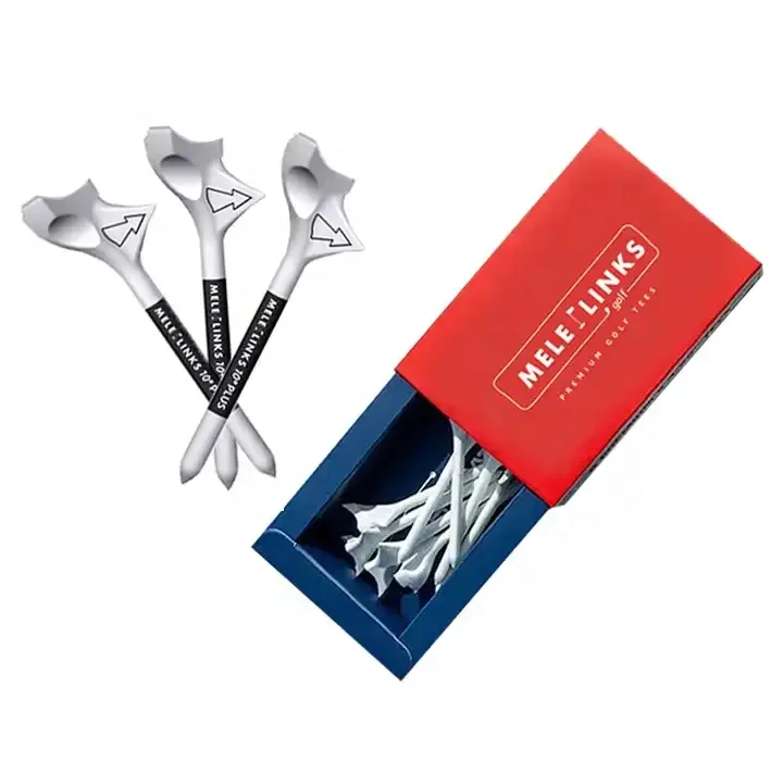 Melelinks Wholesale Custom Logo Plastic 83mm Golf Tees 10 Degree Golf Tees With Aiming Arrow