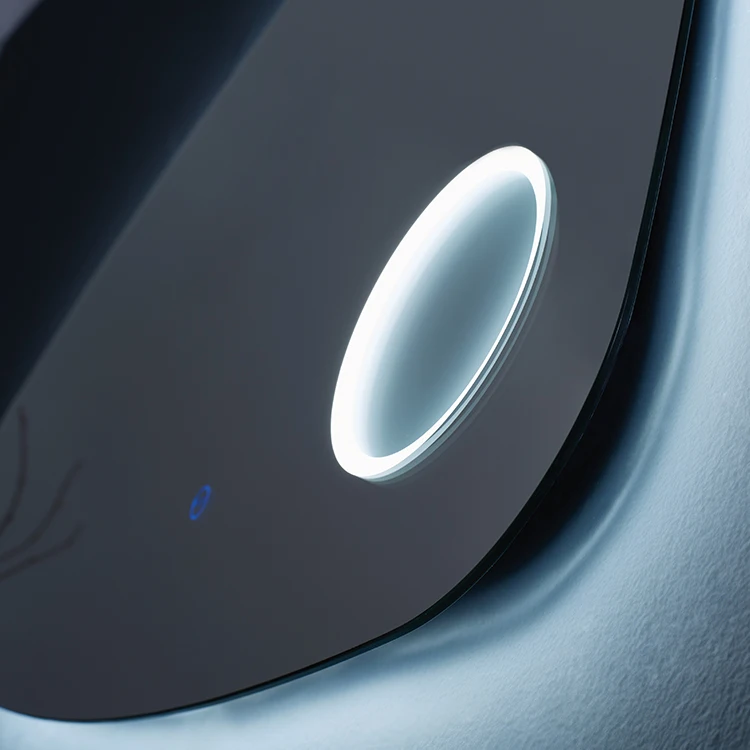 New style Irregular simple design silver decor wall makeup mirror illuminated LED backlit Silver bath Mirror