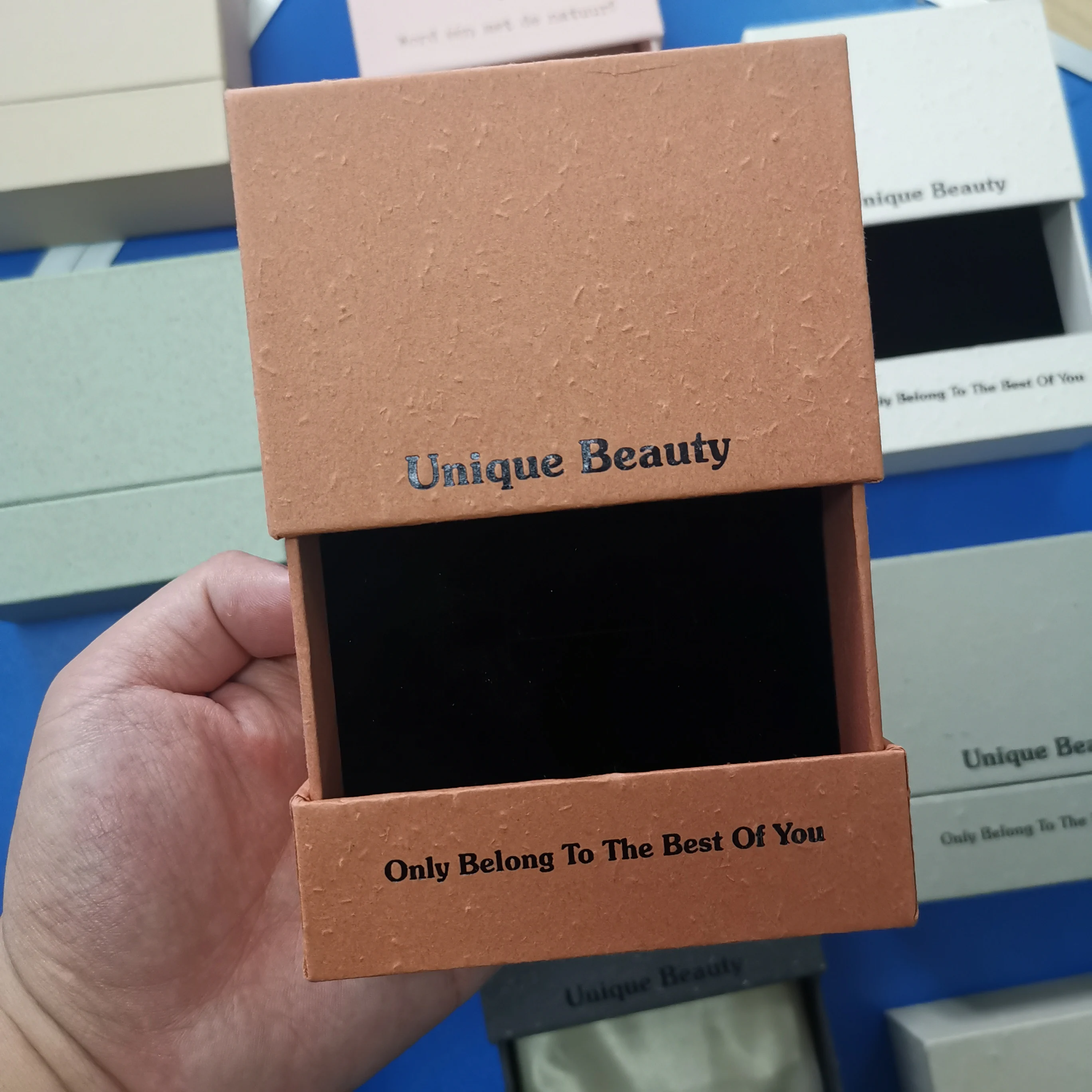 Custom Logo Cute Drawer Jewelry Packaging Box Slider Paper Jewellery Gift Box Sliding Ring Necklace Set Box