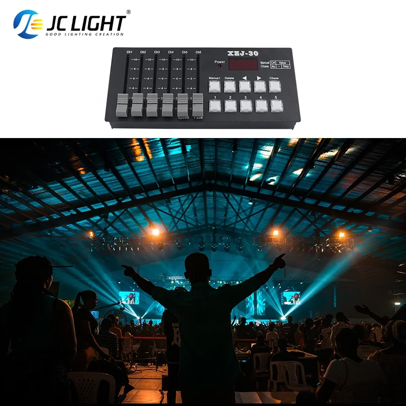 Профессиональный Dj мини светодиодные лампы XZJ 30 каналов Dmx512 беспроводной контроллер освещения с приемопередатчиком Затемняющая