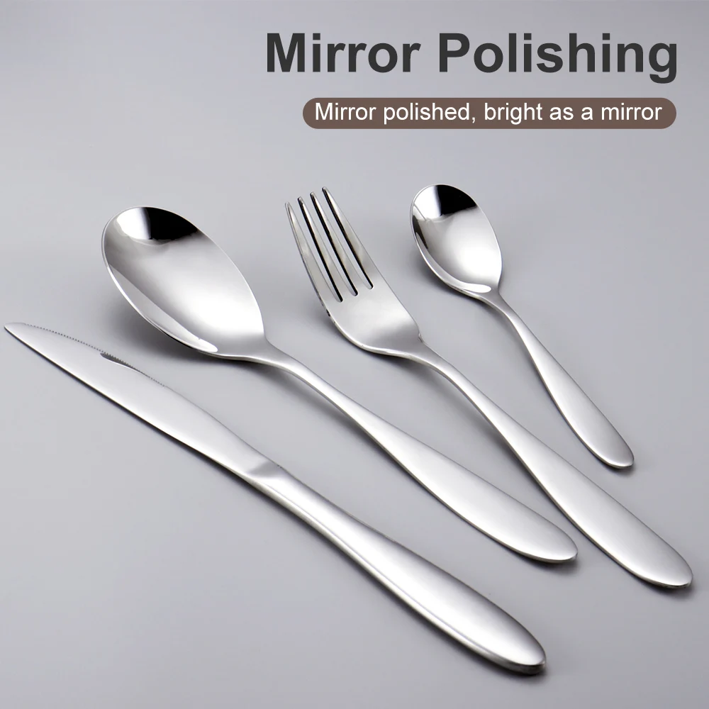 Hot sales  stainless steel restaurants hotels dining flatware sets banquet high end cutleny set