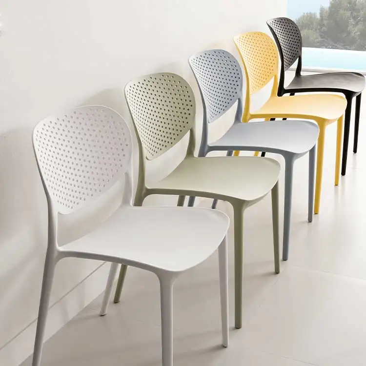 Wholesale Cheap Price Back Breathable Colorful Stackable outdoor leisure plastic dinner chair