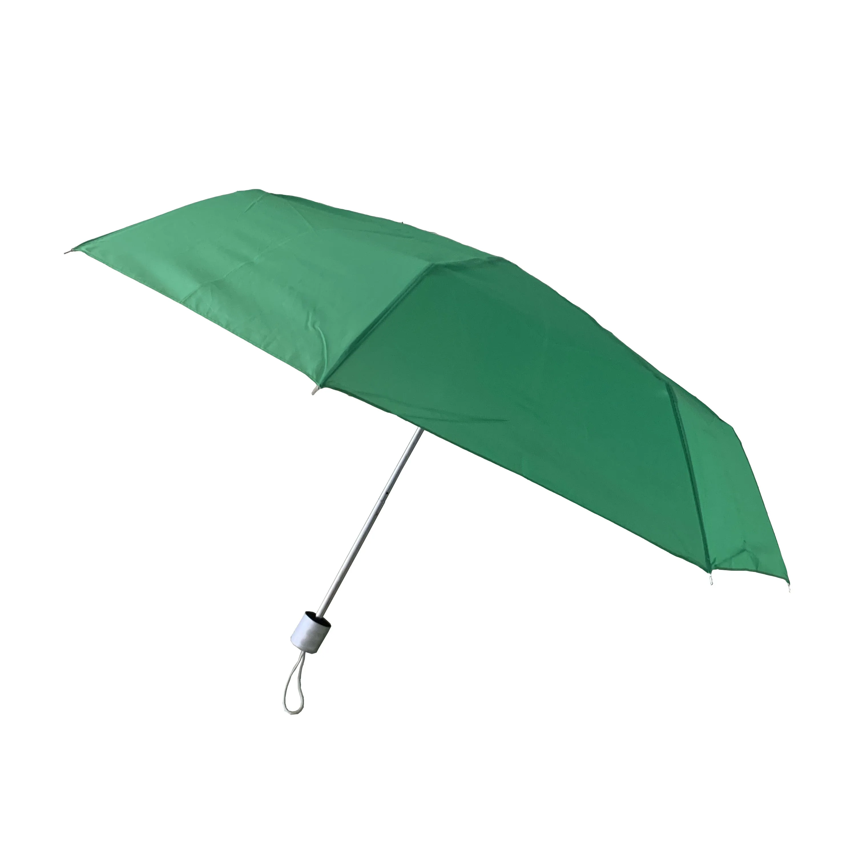 new style windproof custom 21 inch green manual 3 folding umbrella