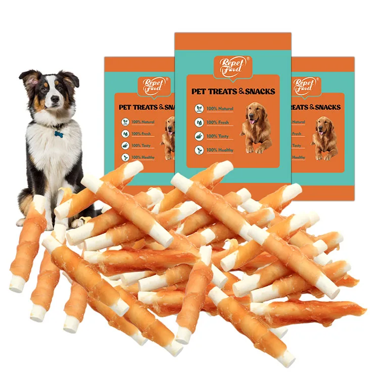 Hot Sale Healthy bones rawhide pressed wrapped meats mini rawhide pressed bones with chicken