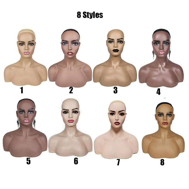 Афроамериканский манекен голова с плечом, реалистичный полутело, Двойные Плечи, красивый манекен, голова парика