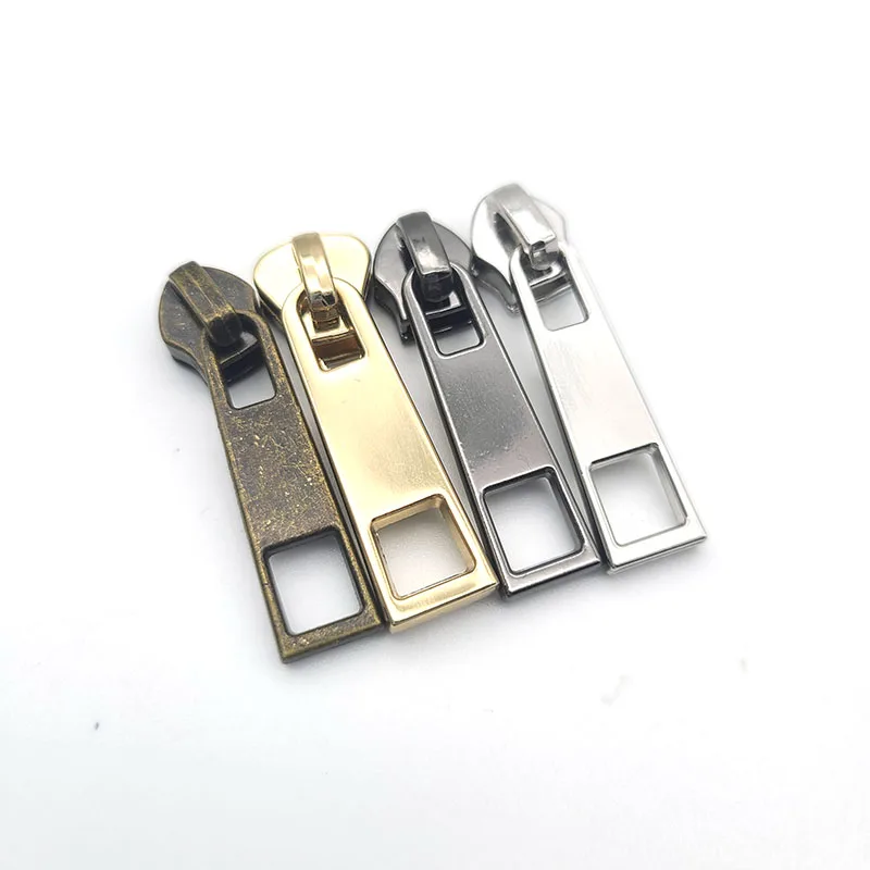 OEM ODM Custom Logo Color Metal Zipper Slider #5 Nylon Zipper Heads For Handbag Cloth