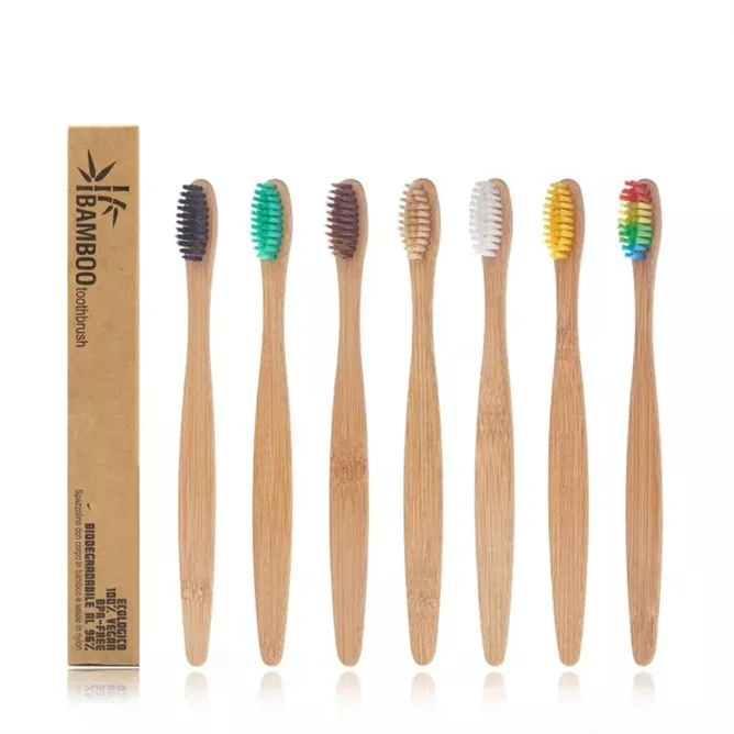 Bamboo eco friendly toothbrush pack bamboo bristle toothbrush bamboo charcoal adult toothbrush