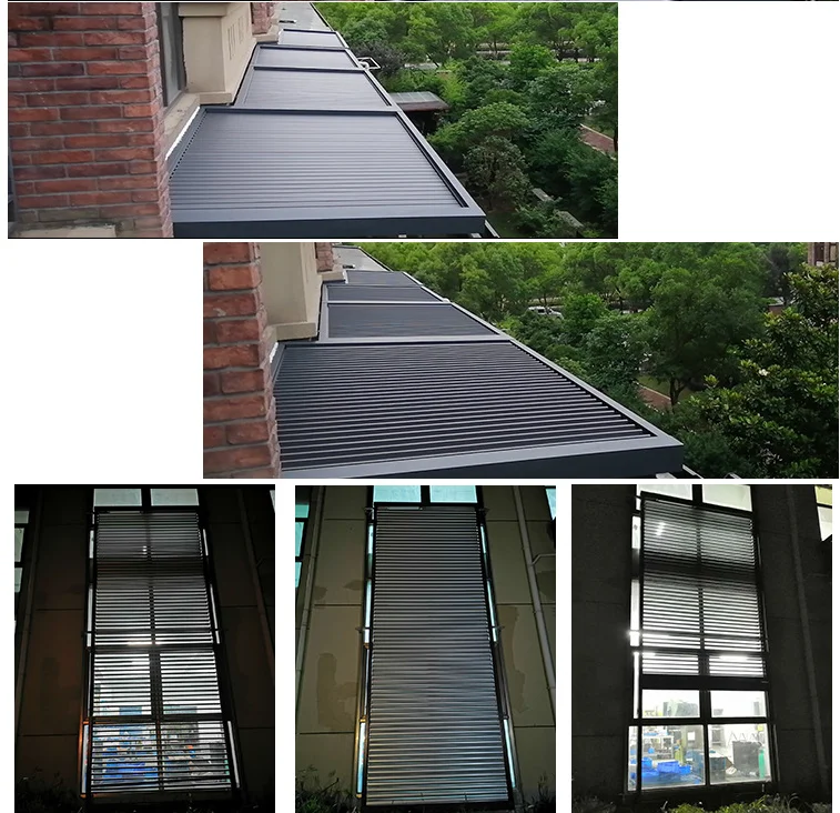 Hot Sale Motorized Aluminum Pergola with Rain Wind Sensor Electric Retractable Waterproof Roof System Powder Coated Frame