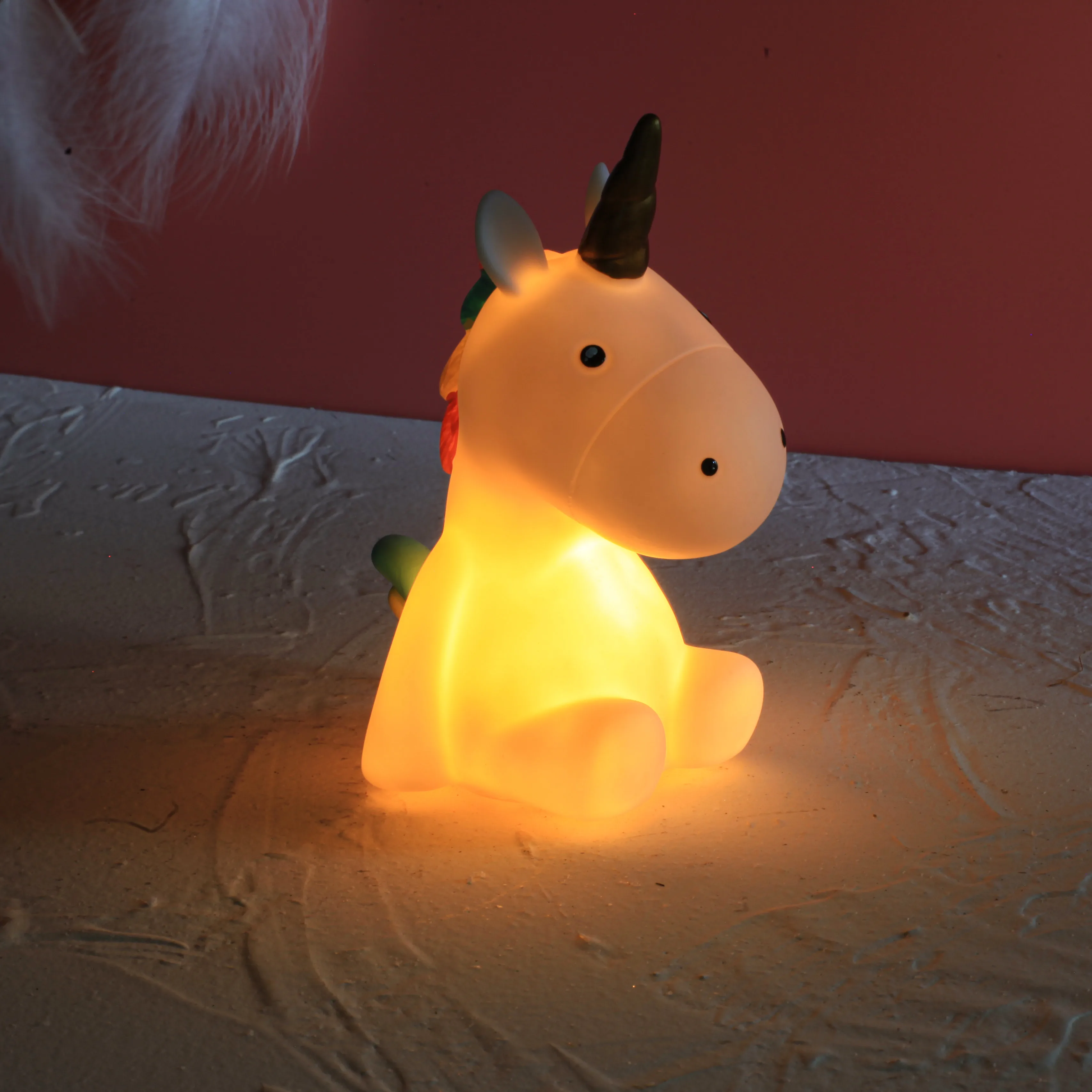 Cute Unique Moon Star Unicorn Battery Powered Indoor Pvc Silicone Led Lamp Baby Night Light for Kids Room Decor