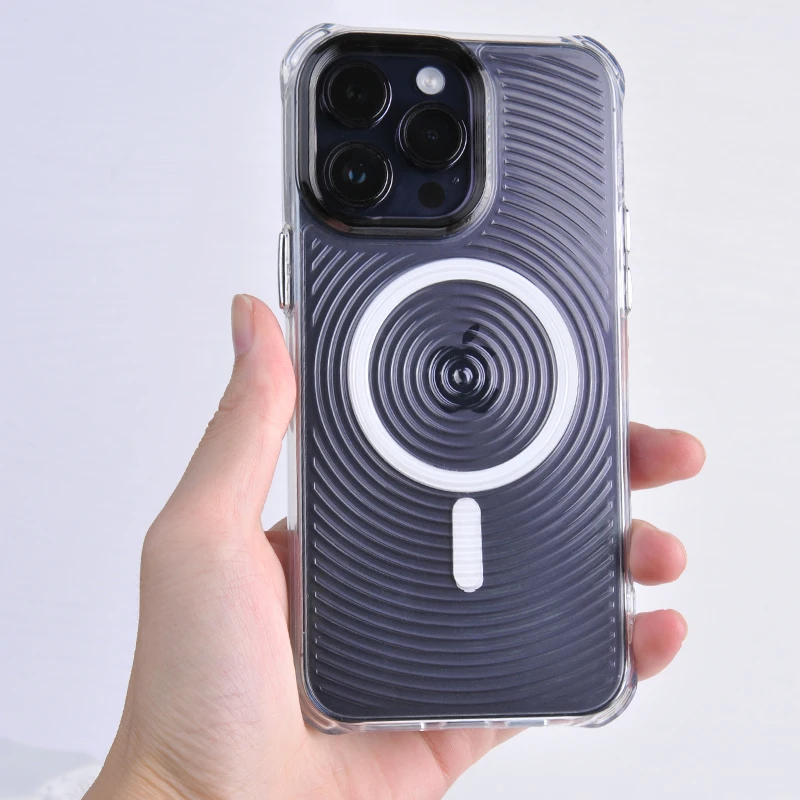 Hot Selling Shockproof Transparent Clear TPU Bayer With PC Anti Yellow Magnetic Back Cover For iPhone 14 Pro Mobile Phone Case