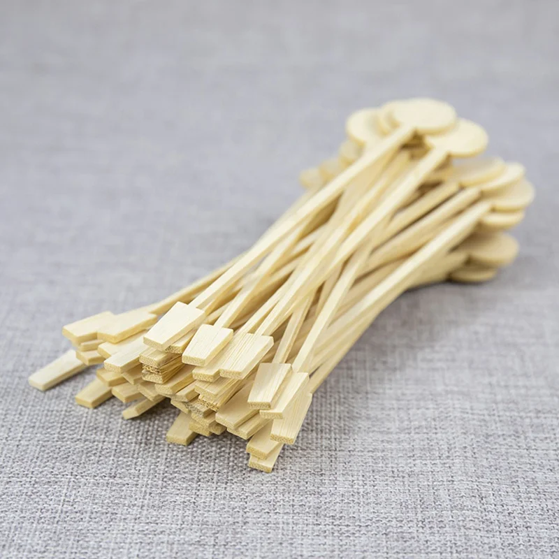 Professional Custom Style Round Head custom drink stirrers Bamboo cocktail stirrer swizzle stick cocktail stirrer custom