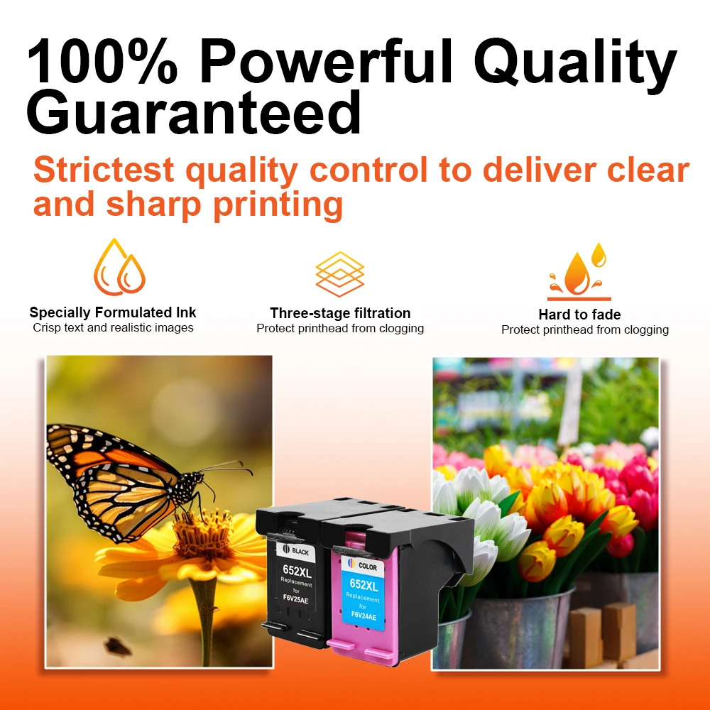Topjet 652XL 652 XL Восстановленный цветной чернильный картридж для HP HP652 HP652XL DeskJet 2135 1118 принтер