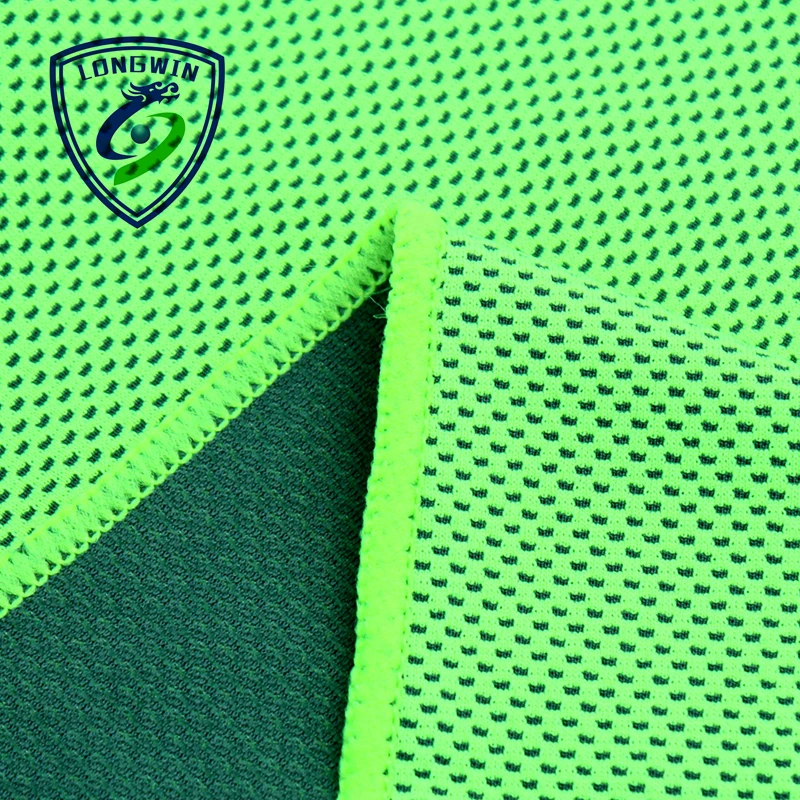 sports towels material two color look wicking finished cheap price 100 polyester honeycomb knitted mesh fabric
