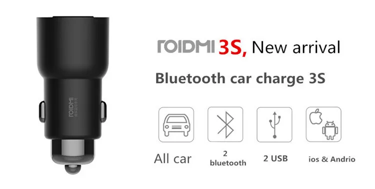 
Original Xiaomi Roidmi 3S Music car usb charger Android iOS compatible car battery charger 
