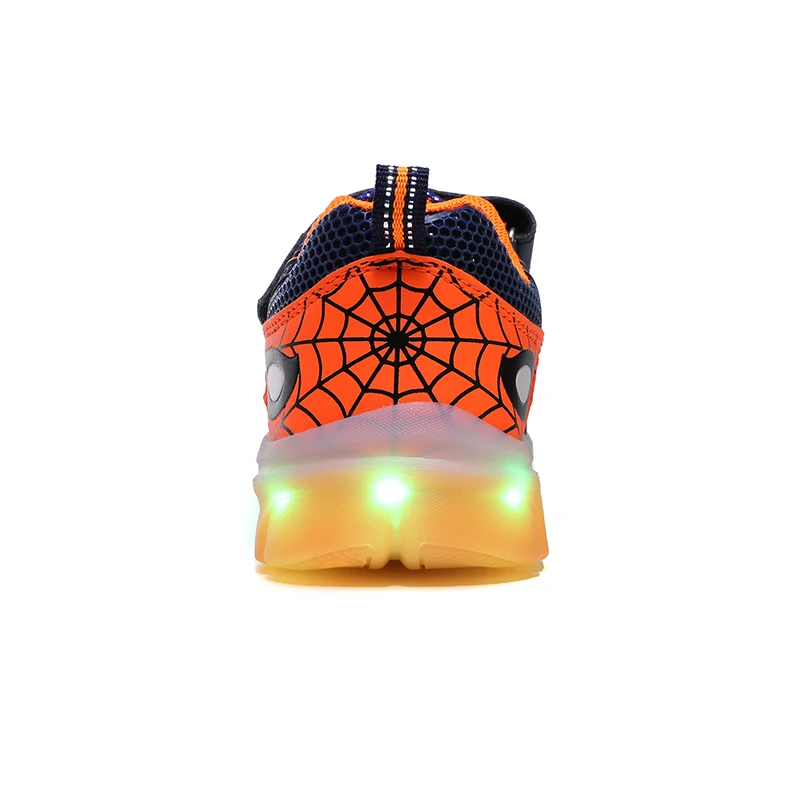 
High quality new design spring spiderman children shoes with light kids sneaker 