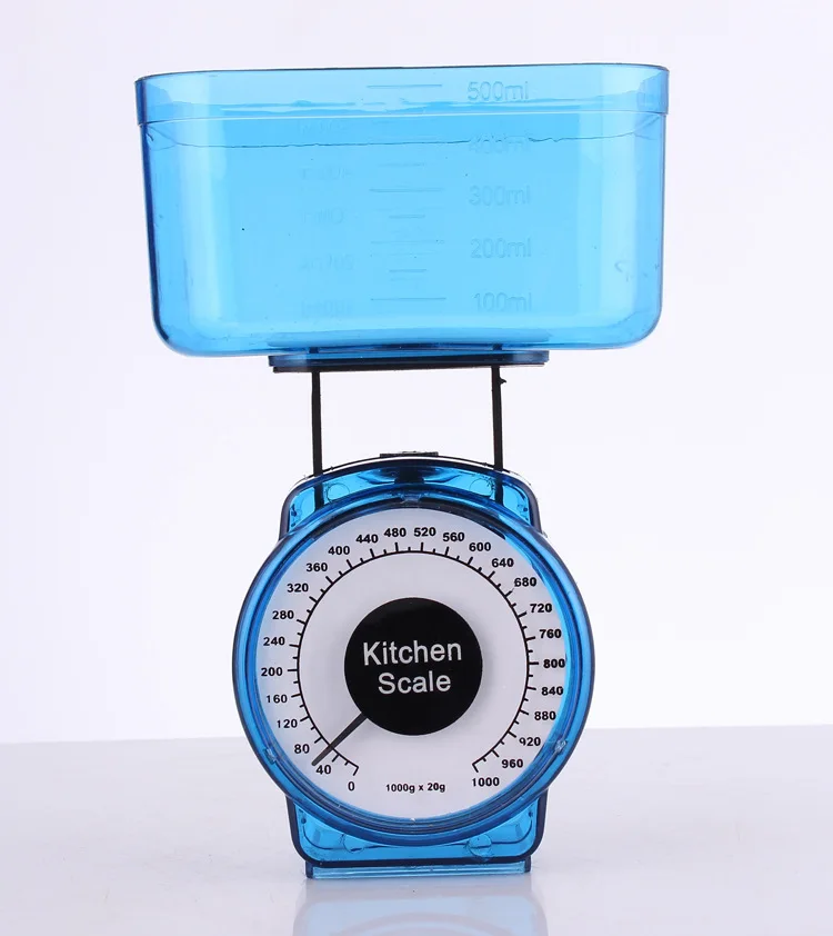 1kg mechanical kitchen scale Gift Gram Kitchen Scale Mini spring scale with plastic basin