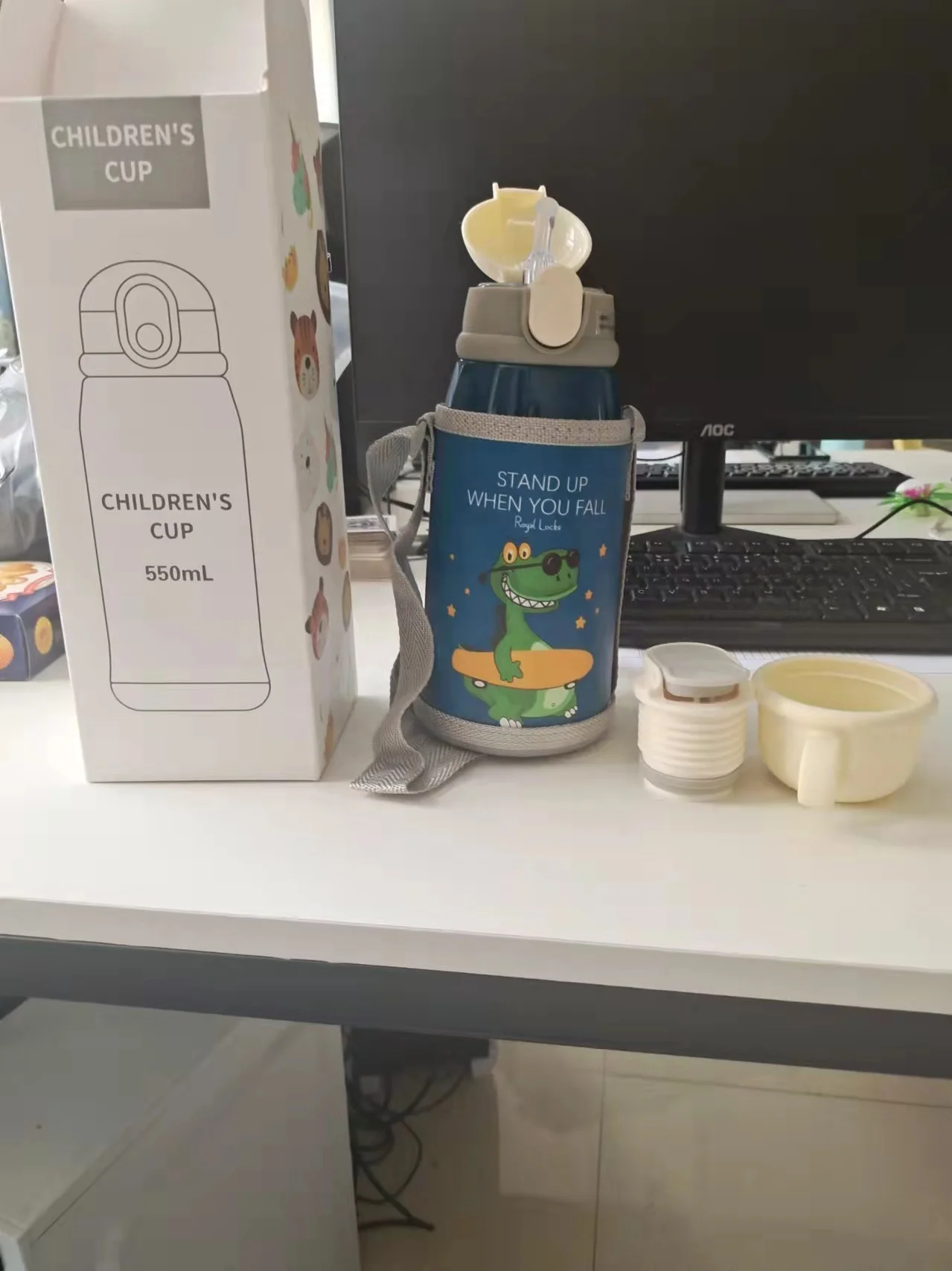 TY 550ml unique design water aluminium bottle cartoon animal stylish drinking bottles double insulated water bottle