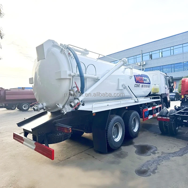 DIESEL Manual Right hand drive vacuum pump sewage suction sludge waste tanker liquid waste disposal 10 wheel truck