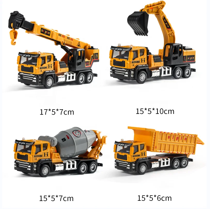 Alloy Engineering Vehicle Diecast Model Truck Pull Back Metal Diecast Model Truck toys for kids