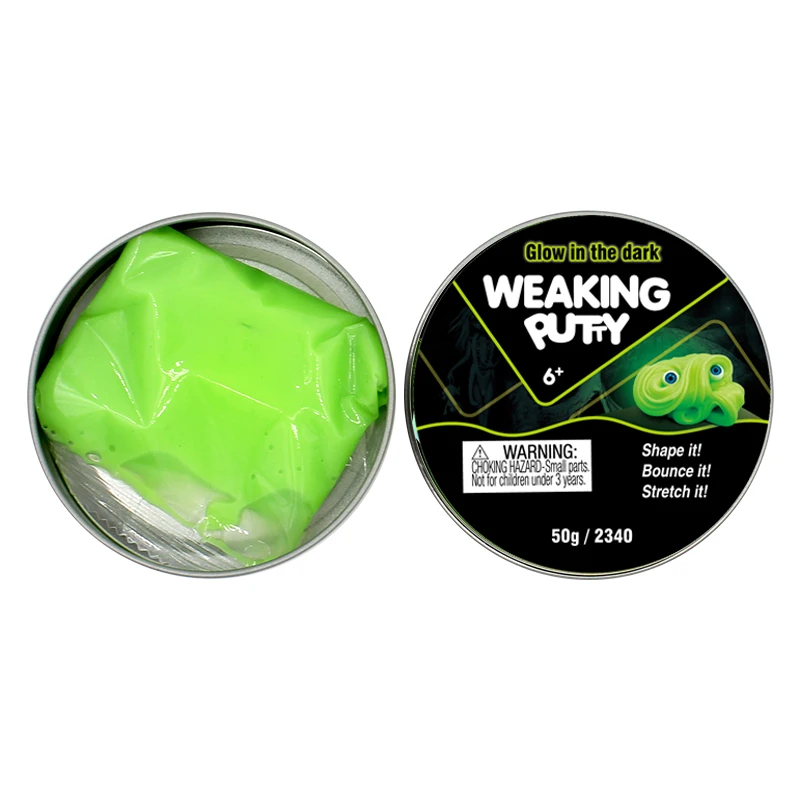 
China Factory Wholesale 50g Kids Slime Putty Glow in The Dark 