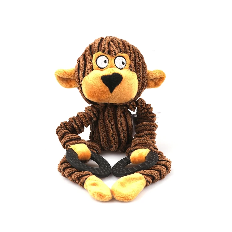 
2021 Eco Friendly Indestructible Monkey Bear Cute Interactive Pet Dog Chew Plush Toy For Dogs 