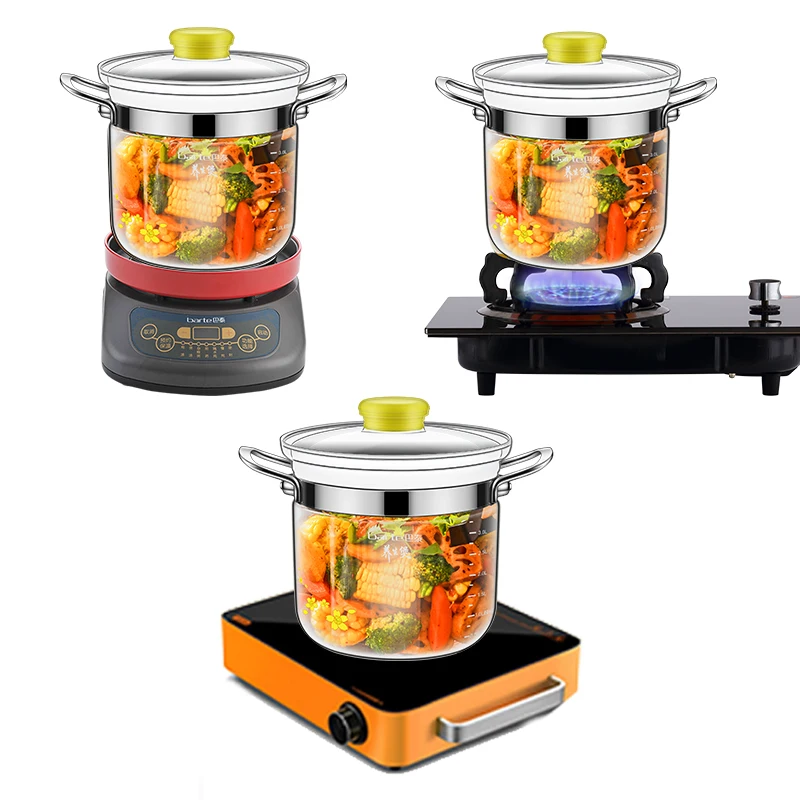 
Hot sale glass boil soup pot Pyrex clear glass cooking pot Pyrex Clear pot for cooking 