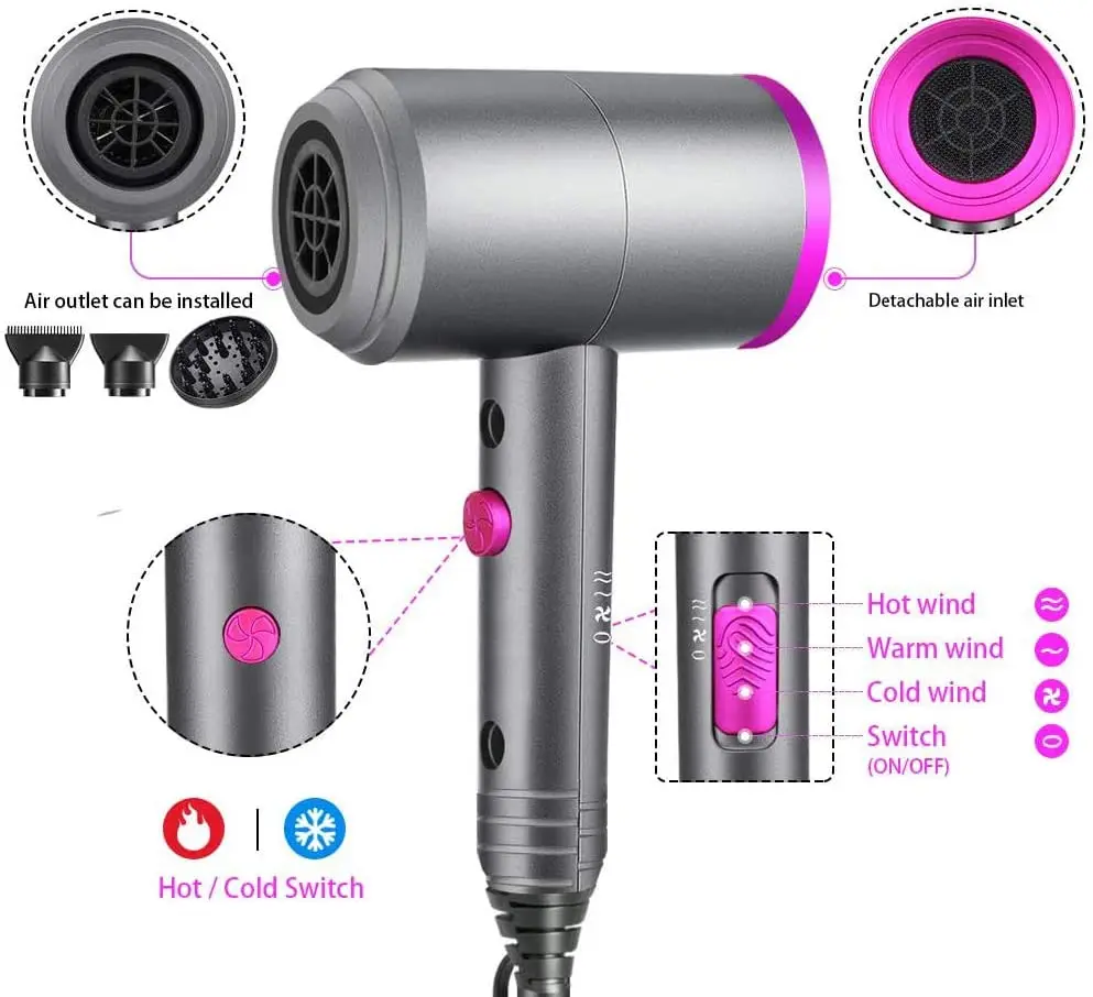 Ionic Hair Dryer Professional Blow Dryer (with Powerful AC Motor) Negative Ion Technolog for Home Salon Travel Pregnant Kids