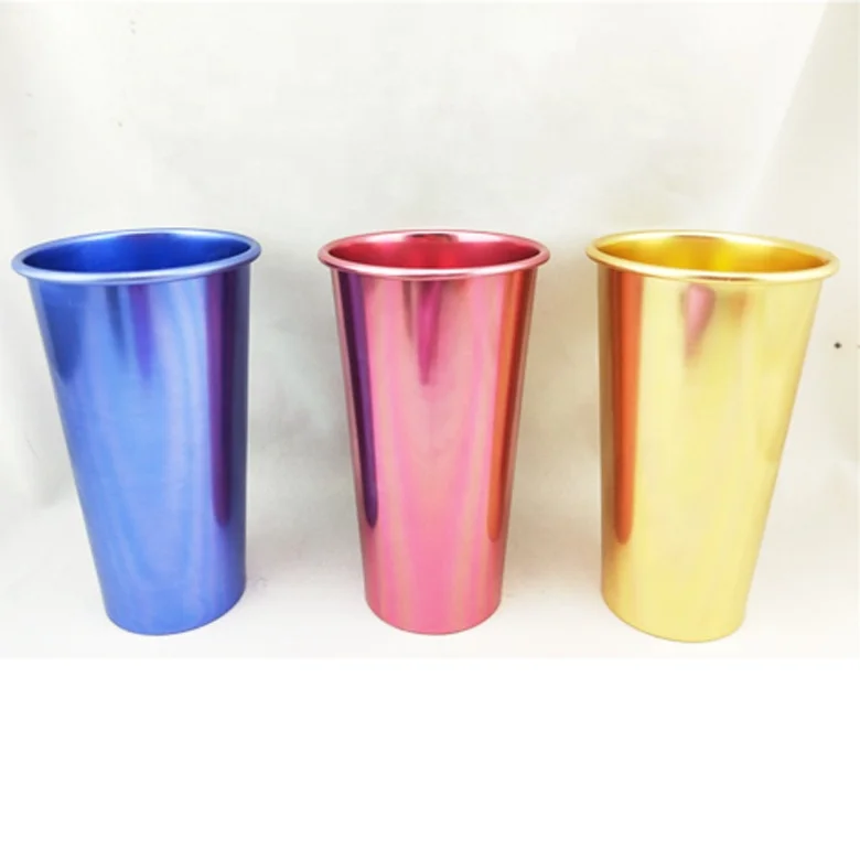 
2019 16oz/22oz multi-colored hot cold drink beer mug cup anodized aluminum tumblers cup for drinking 