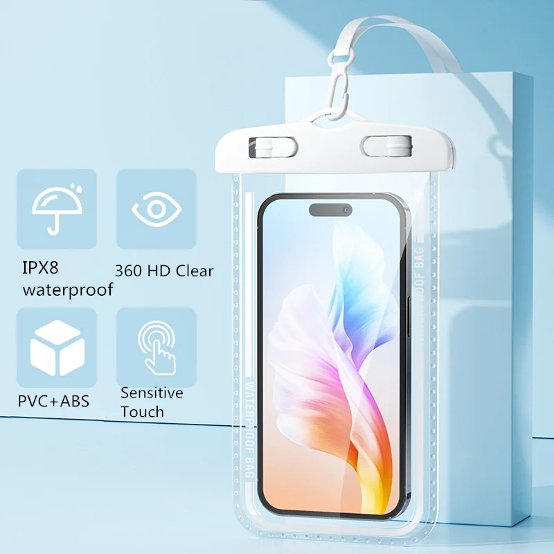 7.2inch Universal Waterproof Mobile Phone Case PVC Waterproof Case for iPhone 16 15 14 Pro Max S25 Ultra S24 S23+ A56 A26 A36