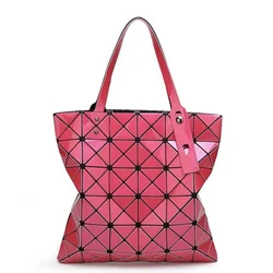 Women Shoulder Handbags Geometric Luminous Reflective Tote Bags Leather PU Casual Tote Fashion High Standard Customized 3-7days