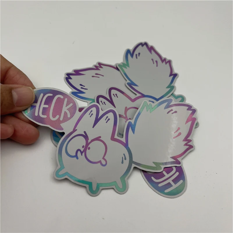 Custom Adhesive Print Company Logo Waterproof Vinyl PVC Die Cut Hologram Stickers Label